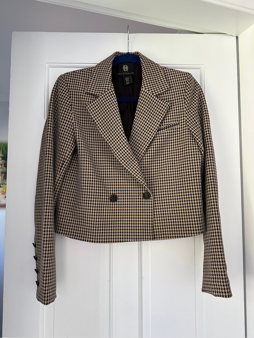 House of Harlow 1960 Houndstooth Blazer Preppy Suit Jacket in Size Extra Small